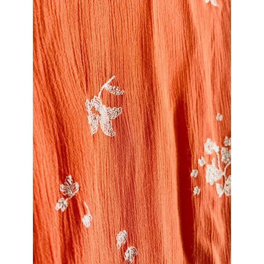 Free People Jasmine Embroidered Orange Dress